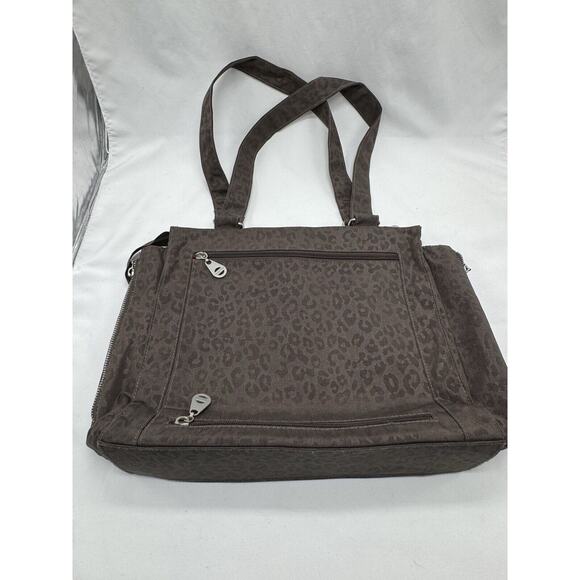 Baggallini All Around Tote Brown Animal Print Lightweight Waterproof - Picture 5 of 16